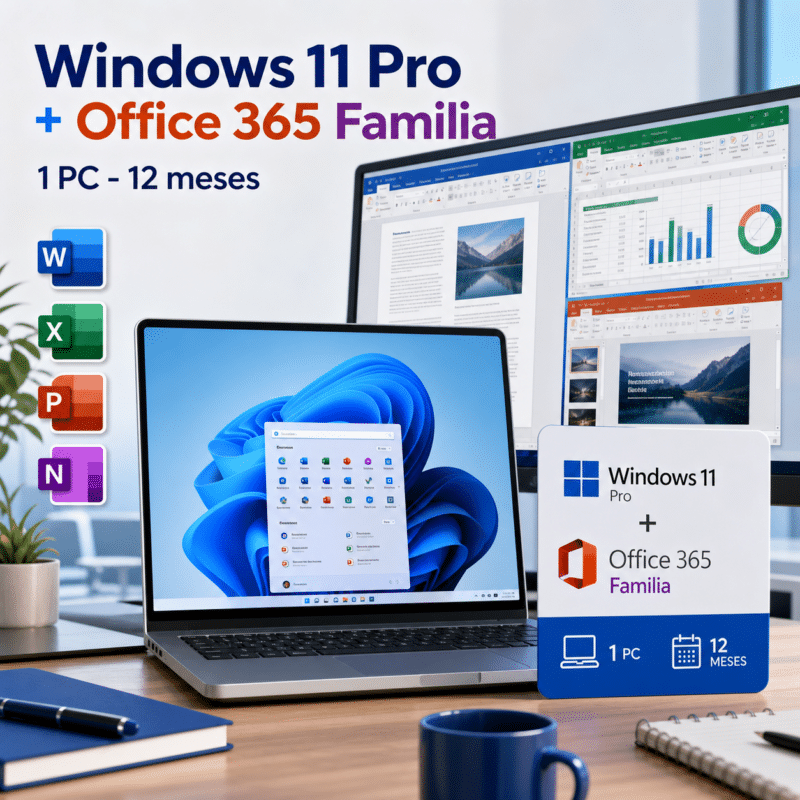 Combo Windows 11 Pro + Office 365 Familia - 1 Pc - 12 Meses - Hero galeria