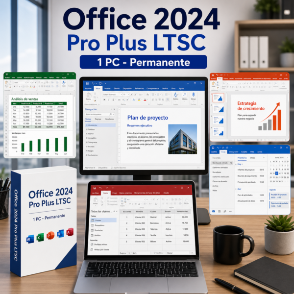 Microsoft Office 2024 Professional Plus LTSC - 1 PC - Permanente - Hero galeria