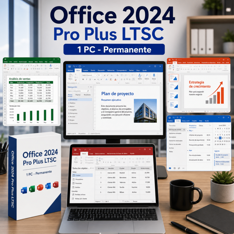 Microsoft Office 2024 Professional Plus LTSC - 1 PC - Permanente - Hero galeria