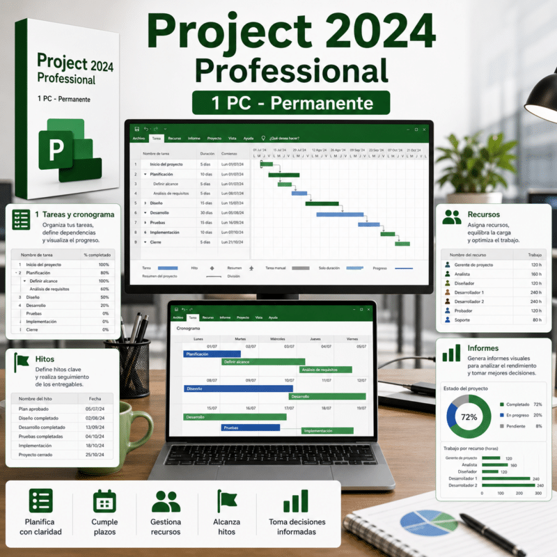 Microsoft Project 2024 Professional - 1 PC - Permanente - Hero galeria