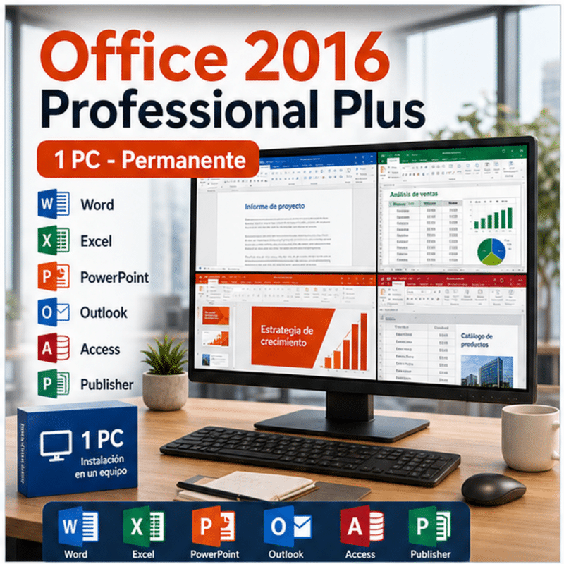 Microsoft Office 2016 Professional Plus - 1 PC - Permanente - Hero galeria