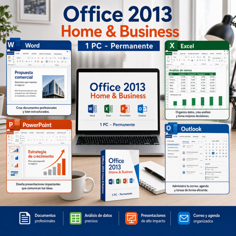 Microsoft Office 2013 Home and Business - 1 PC - Permanente - Hero galeria