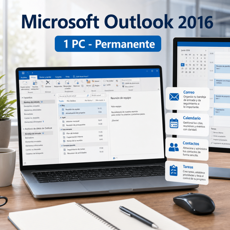 Microsoft Outlook 2016 - 1 PC - Permanente - Hero galeria