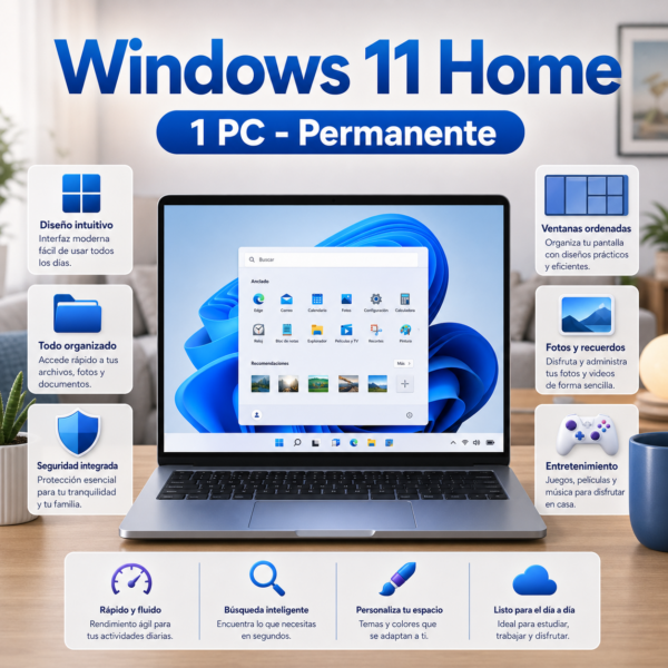 Windows 11 Home Retail - 1 Pc - Licencia Permanente - Hero galeria