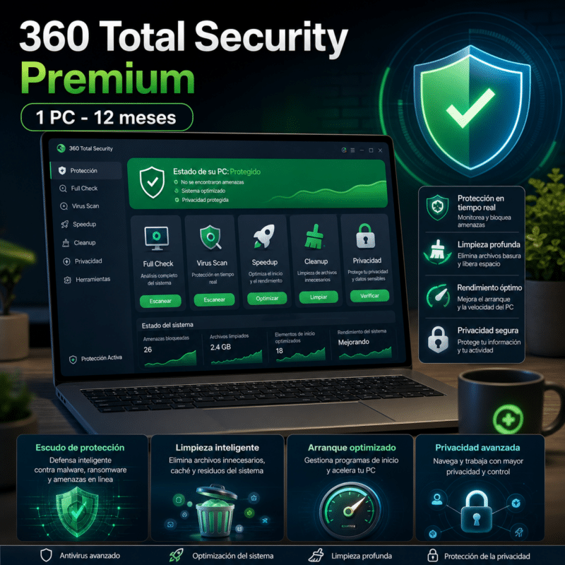 360 Total Security Premium - 12 Meses - 1 PC - Licencia - Hero galeria