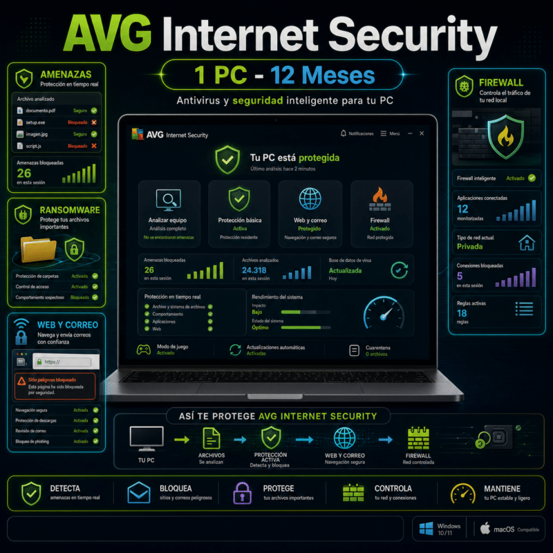 AVG Internet Security - 1 PC - Licencia Digital 12 Meses - Hero galeria