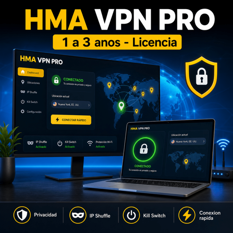HMA VPN PRO - 1 a 3 Años - Licencia - Hero galeria