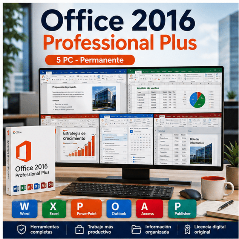 Office 2016 Professional Plus - 5 Pc - Licencia Permanente - Hero galeria