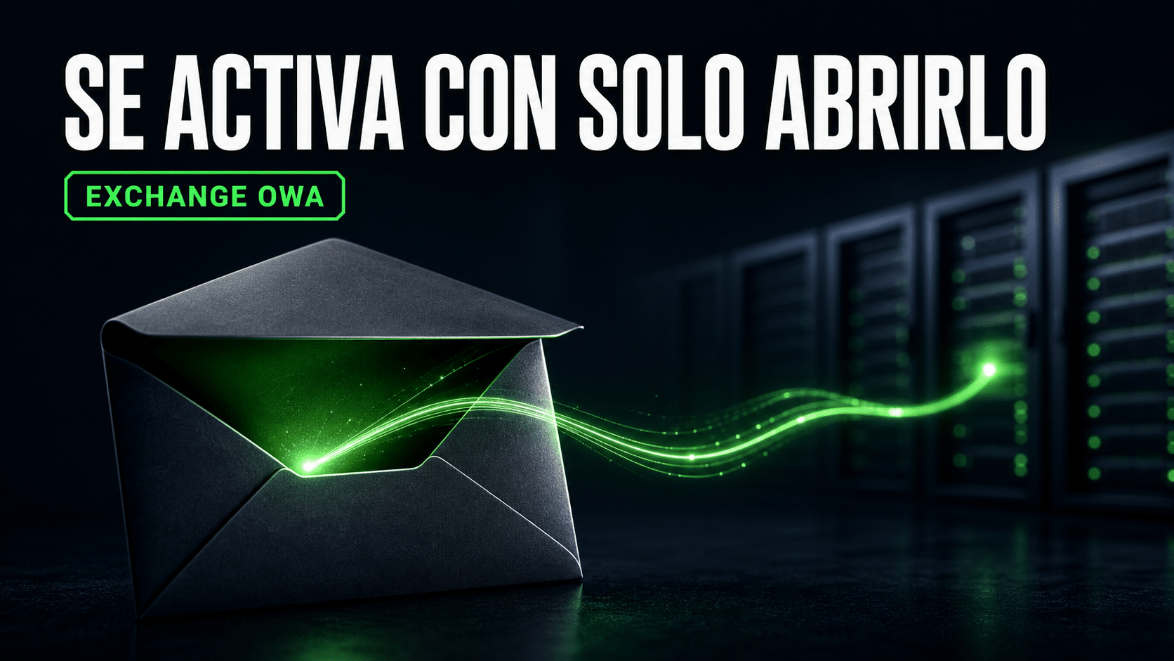 Arte editorial sobre un correo corporativo que compromete el servidor al abrirse