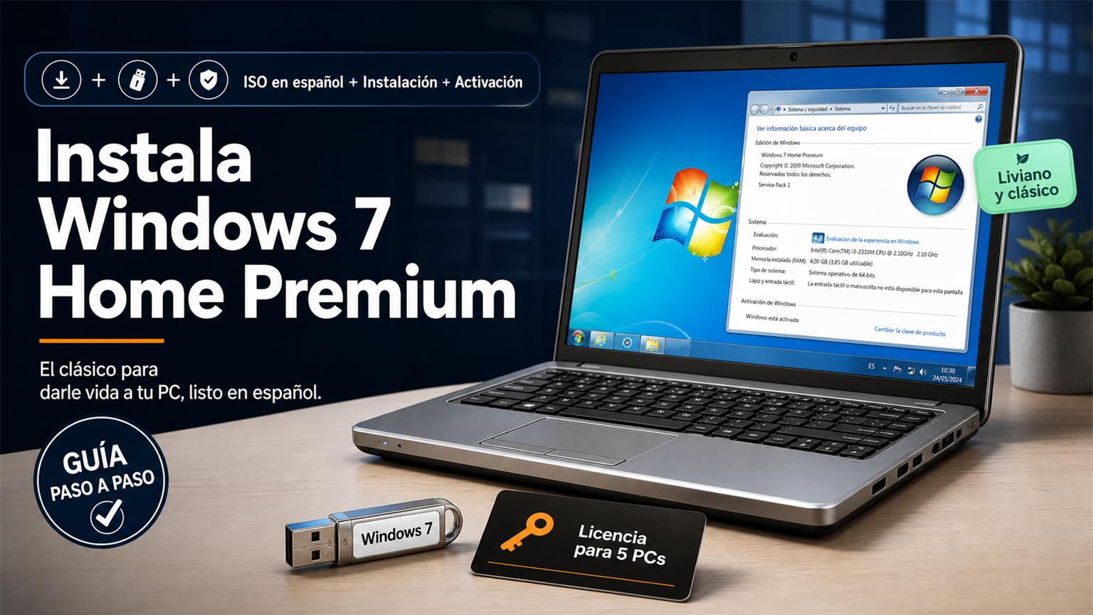 Guía para instalar y activar Windows 7 Home Premium en español