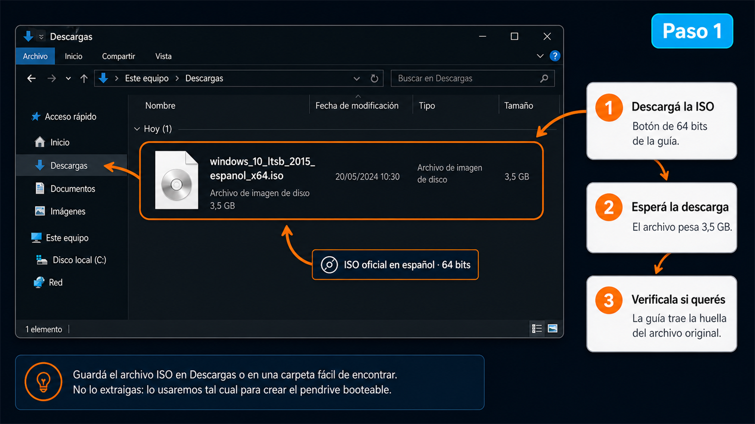 Descarga de la ISO de Windows 10 Enterprise LTSB 2015 en español de 64 bits