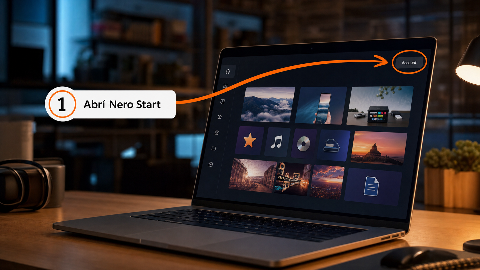 Ventana principal de Nero Start, el centro de mando gratuito para instalar y activar productos Nero