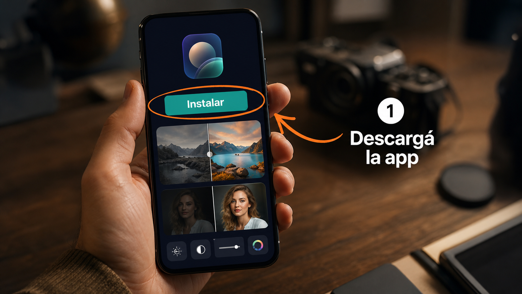 App Nero Lens en la tienda de aplicaciones del celular, lista para descargar