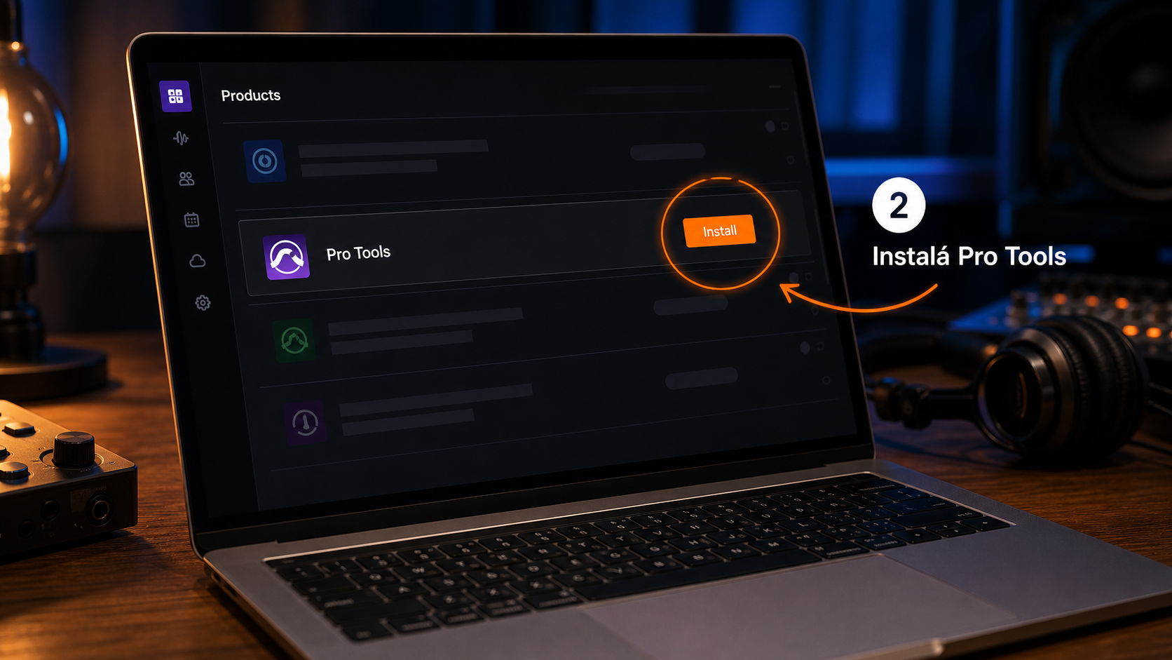 App Avid Link en la pestaña Products con el botón para instalar Pro Tools