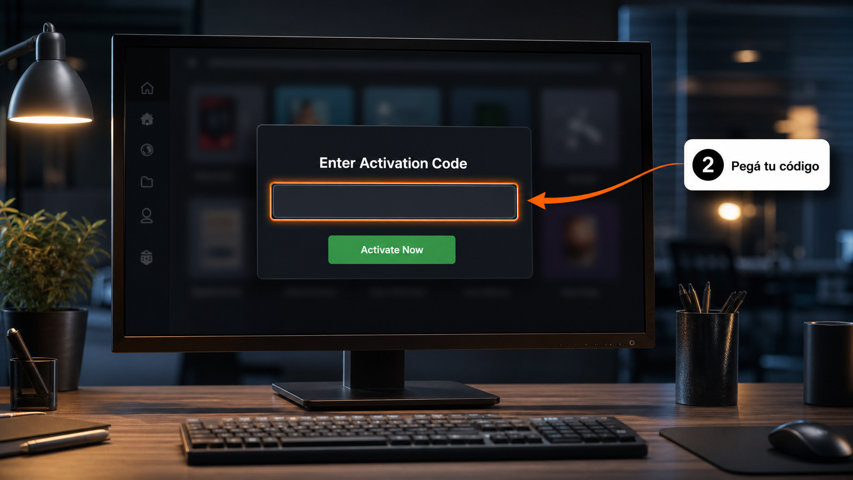 Pantalla Enter Activation Code de Nero Start con el campo para pegar el código de activación