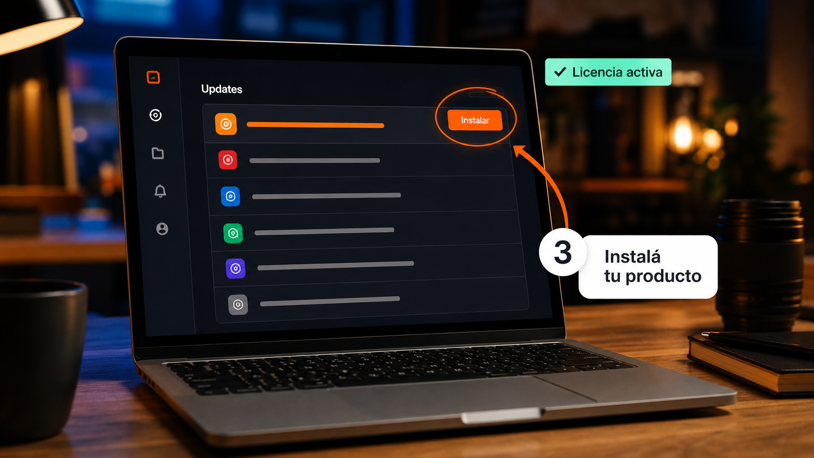 Producto Nero activado y listo para instalar desde la sección Updates de Nero Start