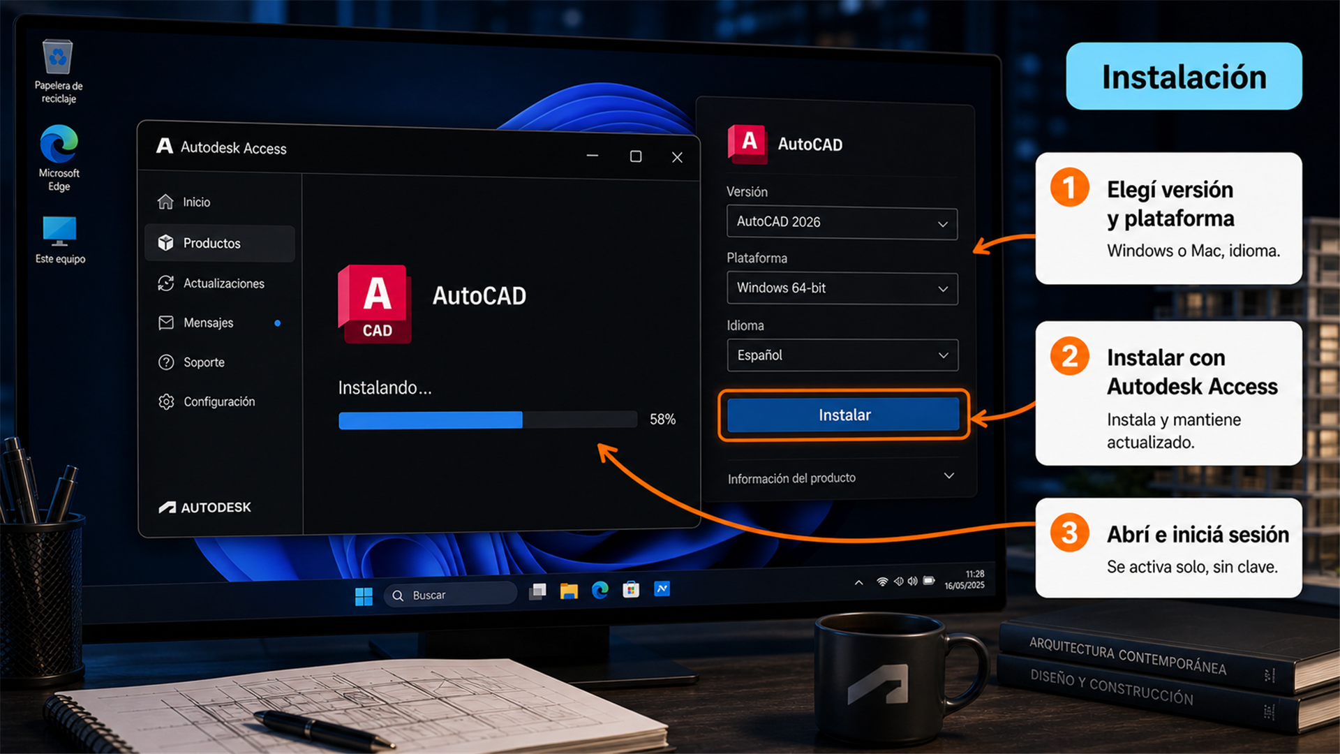 Instalación de una app de Autodesk con el botón Install y Autodesk Access