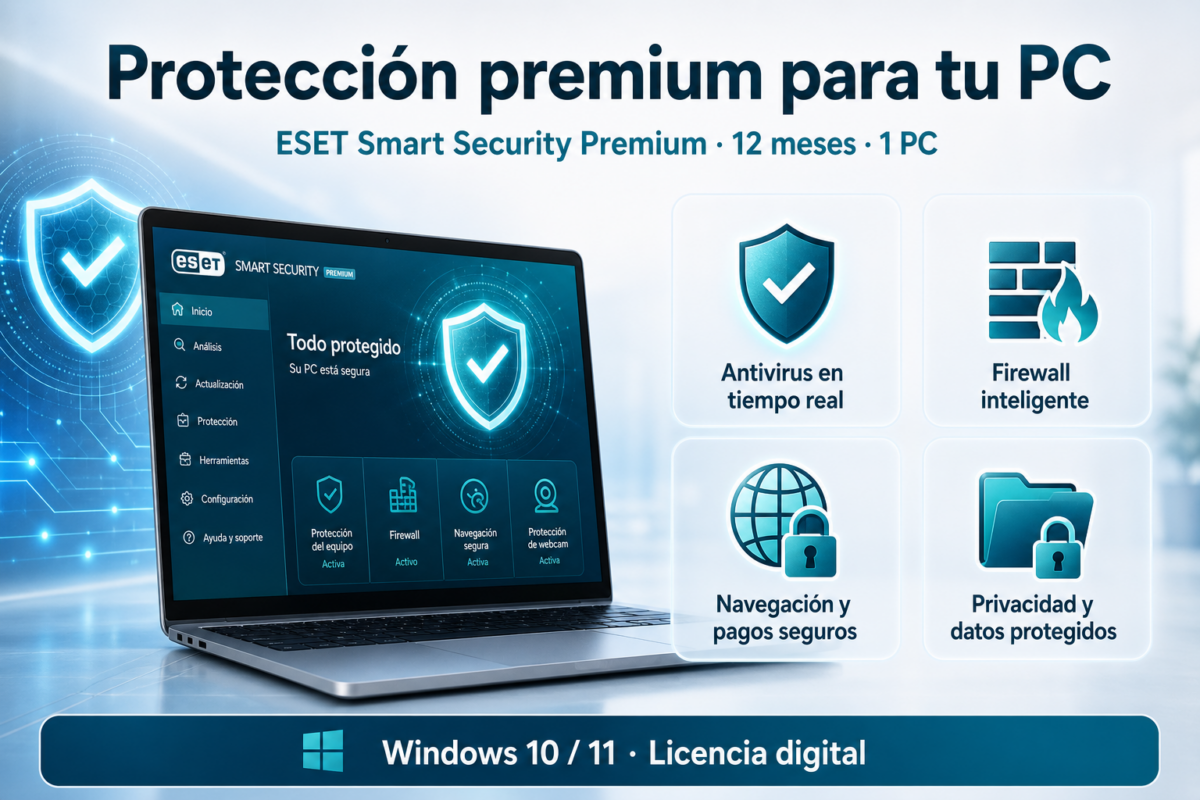 ESET Smart Security Premium – 12 Meses – 1 Pc – Licencia