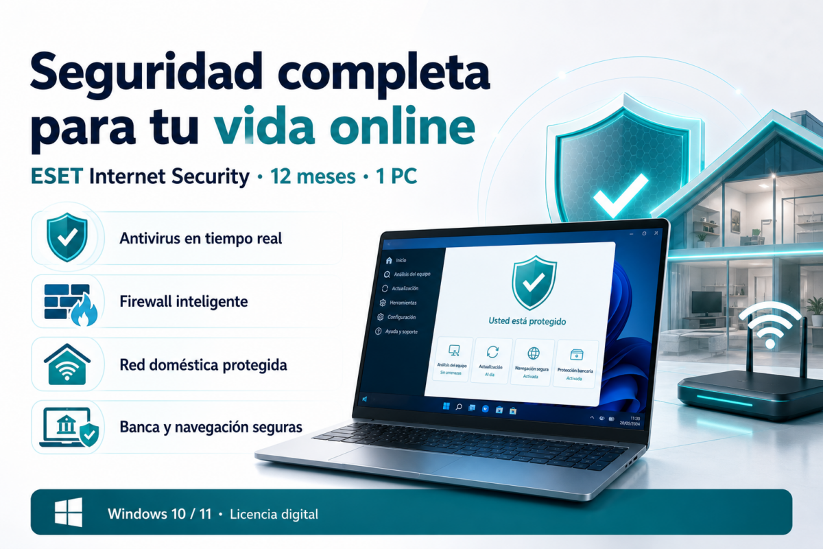 ESET Internet Security – 12 Meses – 1 PC – Licencia