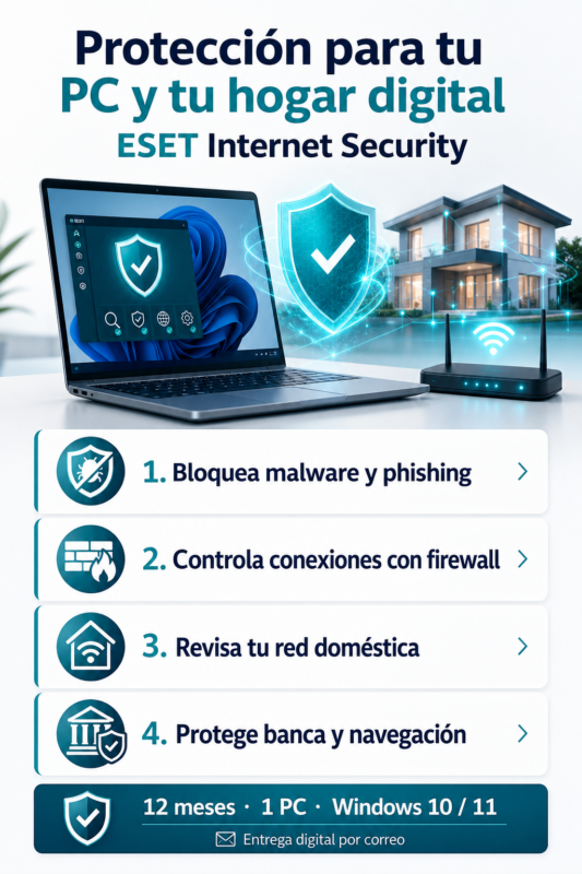 ESET Internet Security – 12 Meses – 1 PC – Licencia