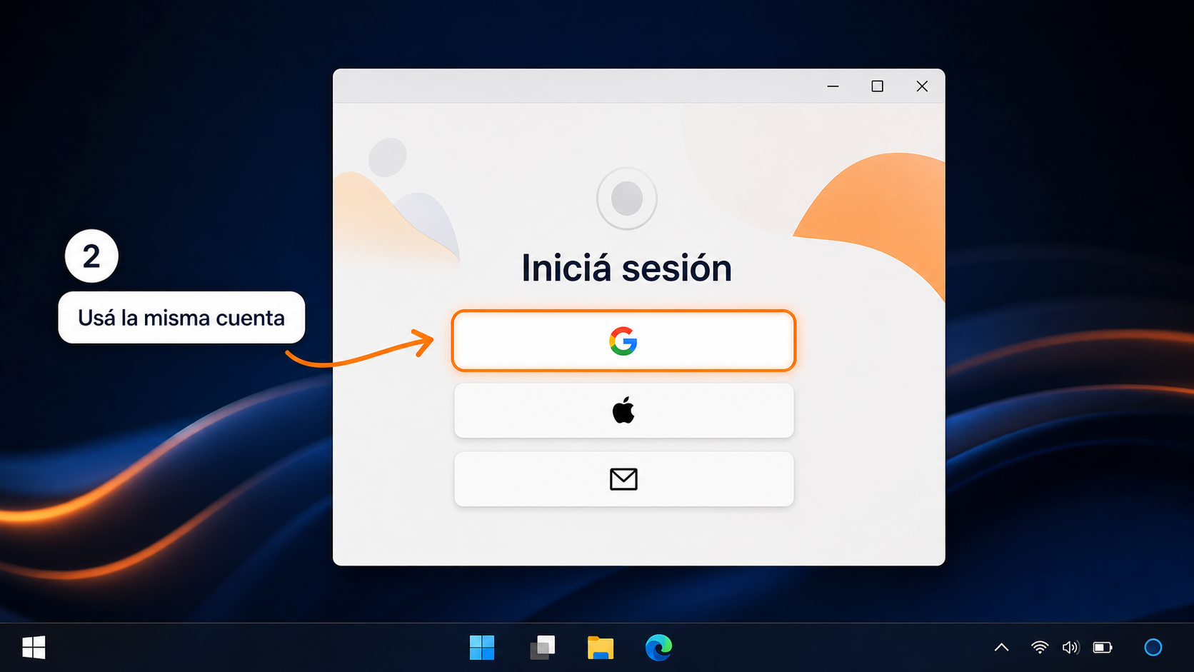 Pantalla de inicio de sesión de OfficeSuite en Windows — ilustración editorial