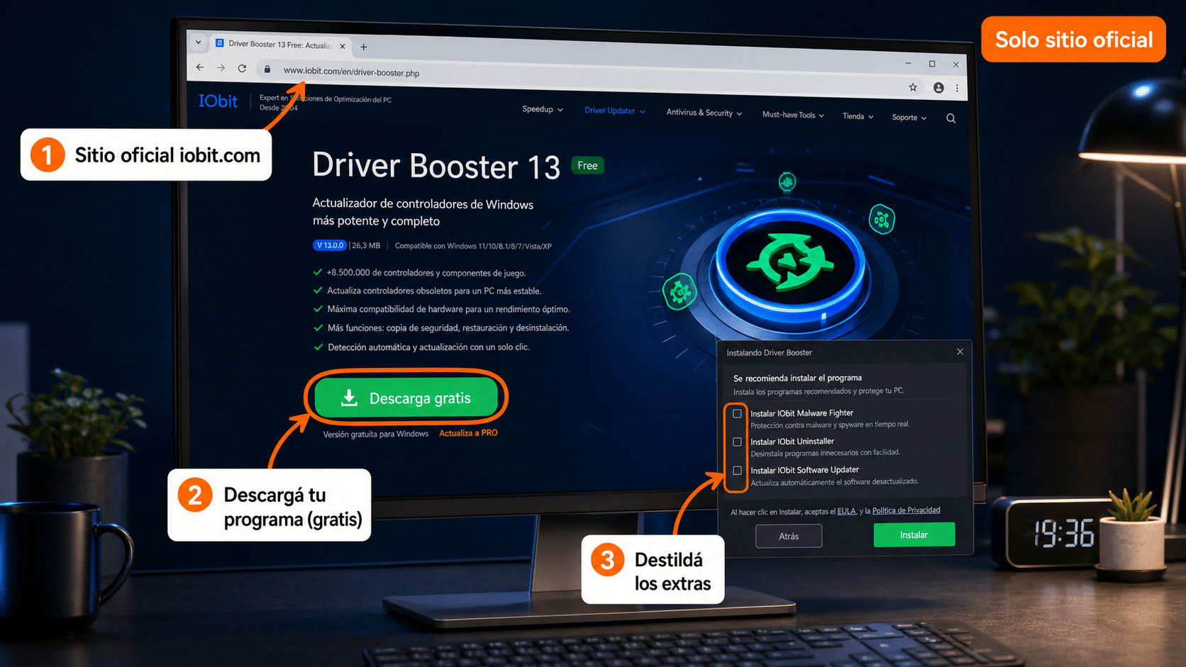 Página oficial de IObit para descargar el programa gratis