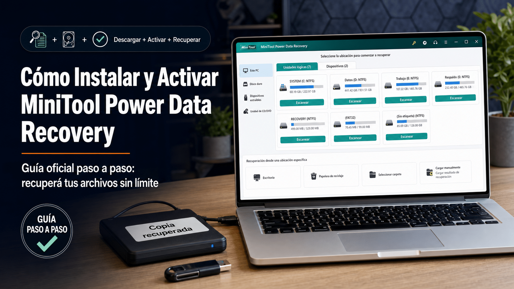 MiniTool Power Data Recovery: guia para instalar, activar y recuperar archivos en Windows