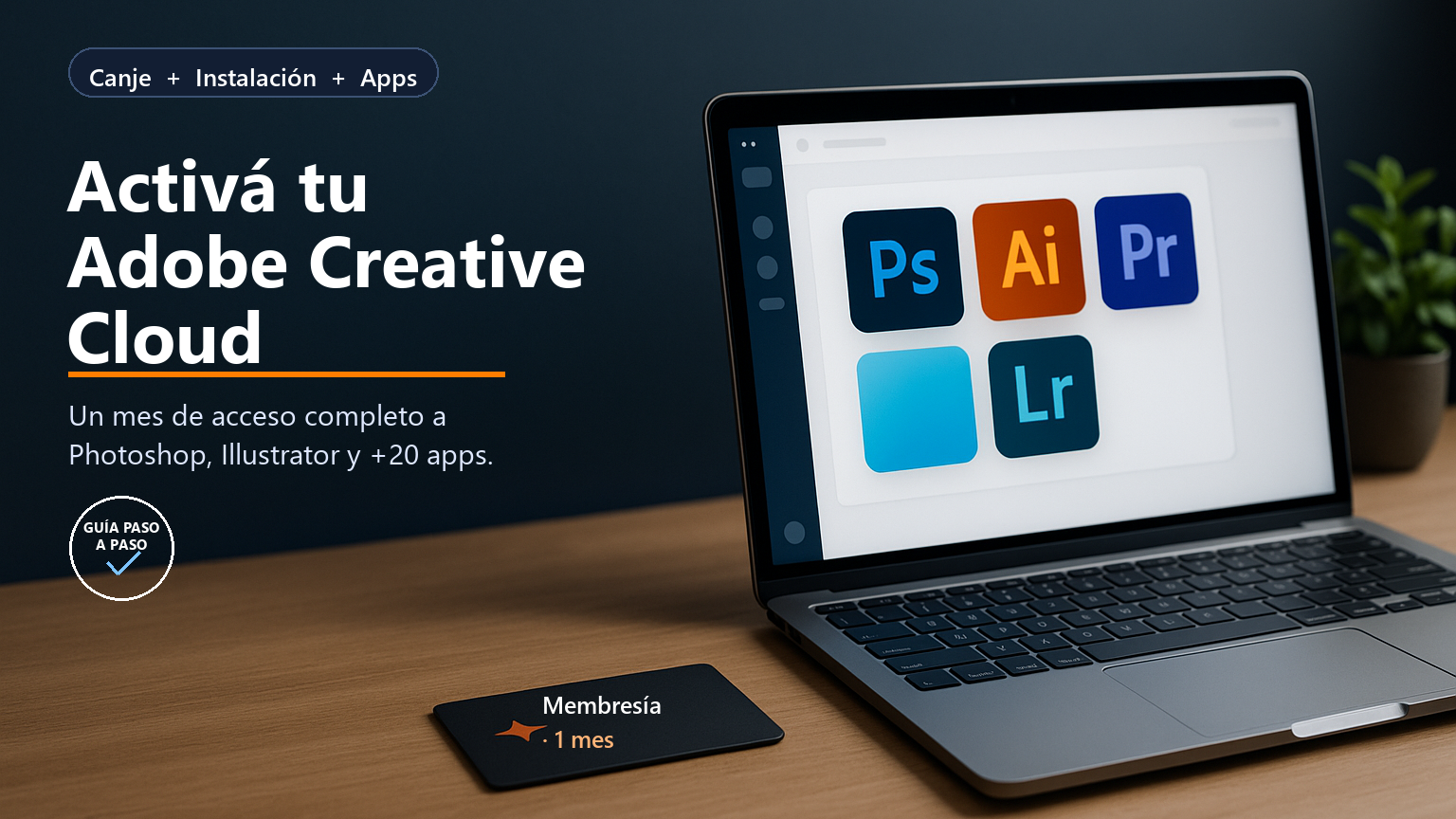 Guía para canjear y activar Adobe Creative Cloud con código, en español