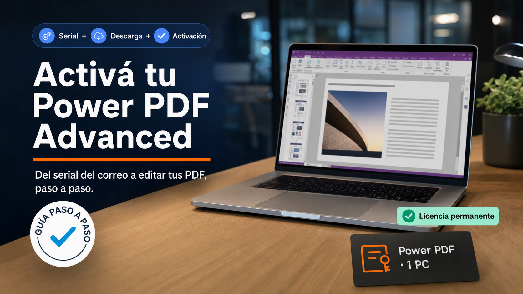 Guía para instalar y activar Nuance Power PDF Advanced en Windows, en español