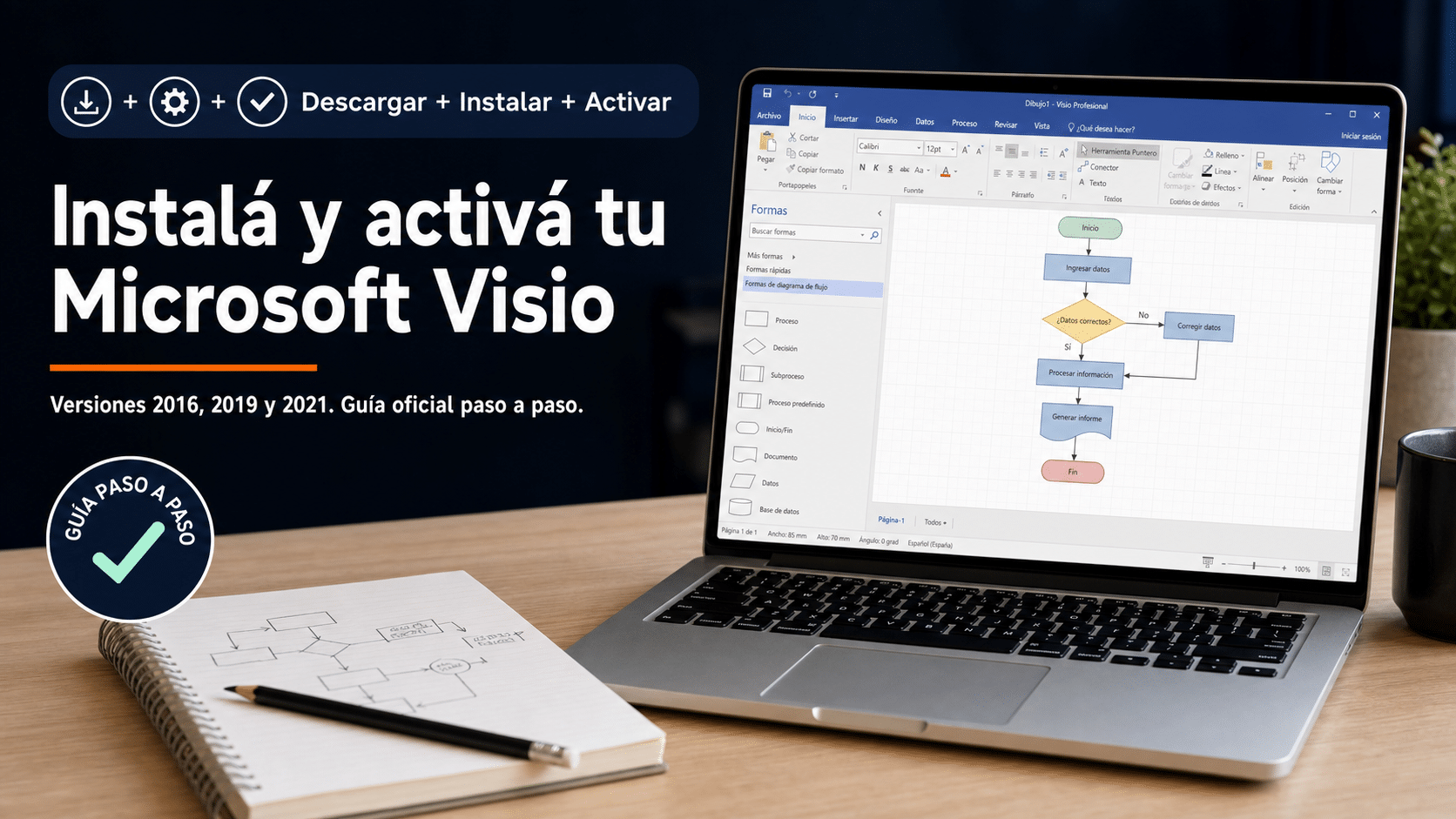 Microsoft Visio: guía para descargar el instalador de tu versión y activar tu clave en Windows
