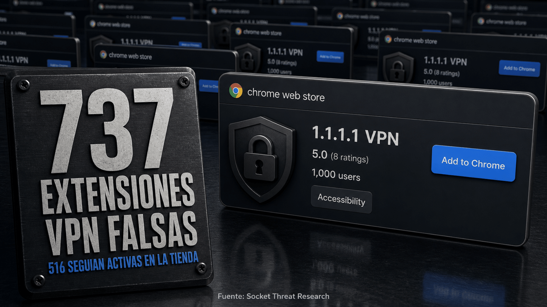 Extensión de VPN gratuita en la tienda de Chrome con el tráfico del navegador desviado hacia un servidor desconocido