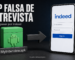 Un archivo APK imitando la pantalla de inicio de sesión de un sitio de empleos en un teléfono Android