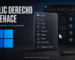 Menú de clic derecho de Windows 11 abriéndose sobre un escritorio azul, corto y ordenado
