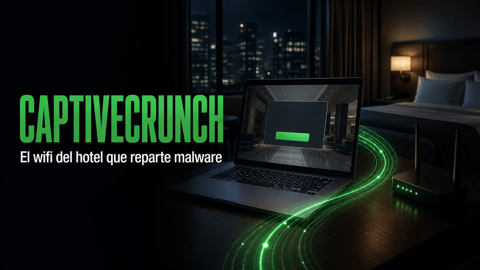 Arte editorial sobre el Wi-Fi de un hotel usado para distribuir malware a los huéspedes