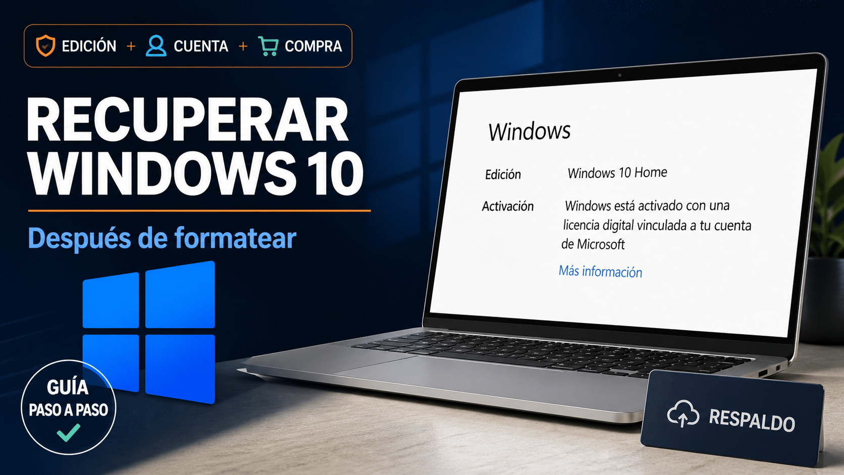 Cómo recuperar licencia de Windows 10 después de formatear con métodos oficiales