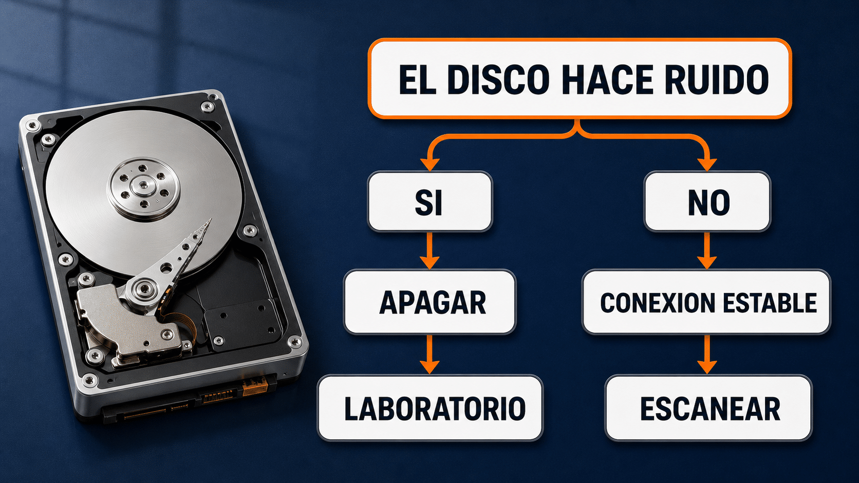 Árbol de decisión para saber si un disco dañado se puede escanear o debe ir a laboratorio