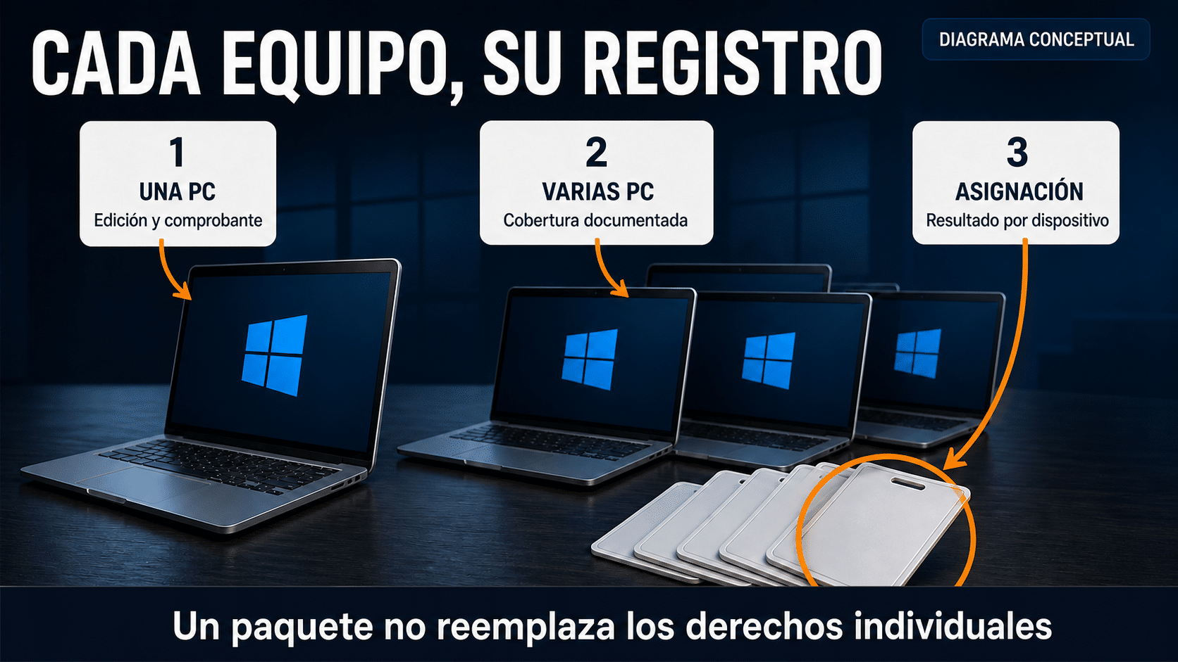 Registro de licencias por equipo para una PC o varias computadoras