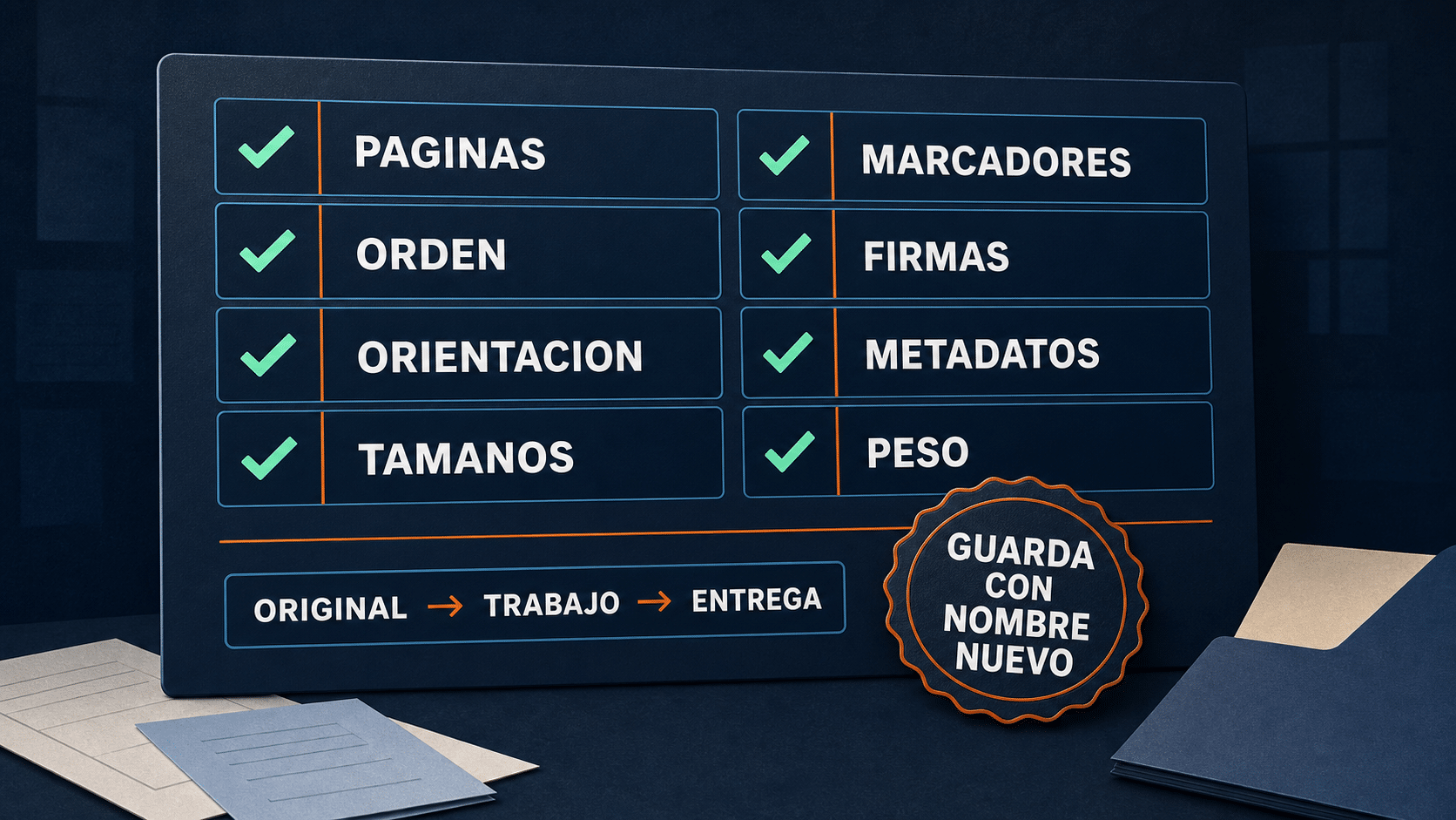 Checklist antes de guardar y compartir un PDF combinado