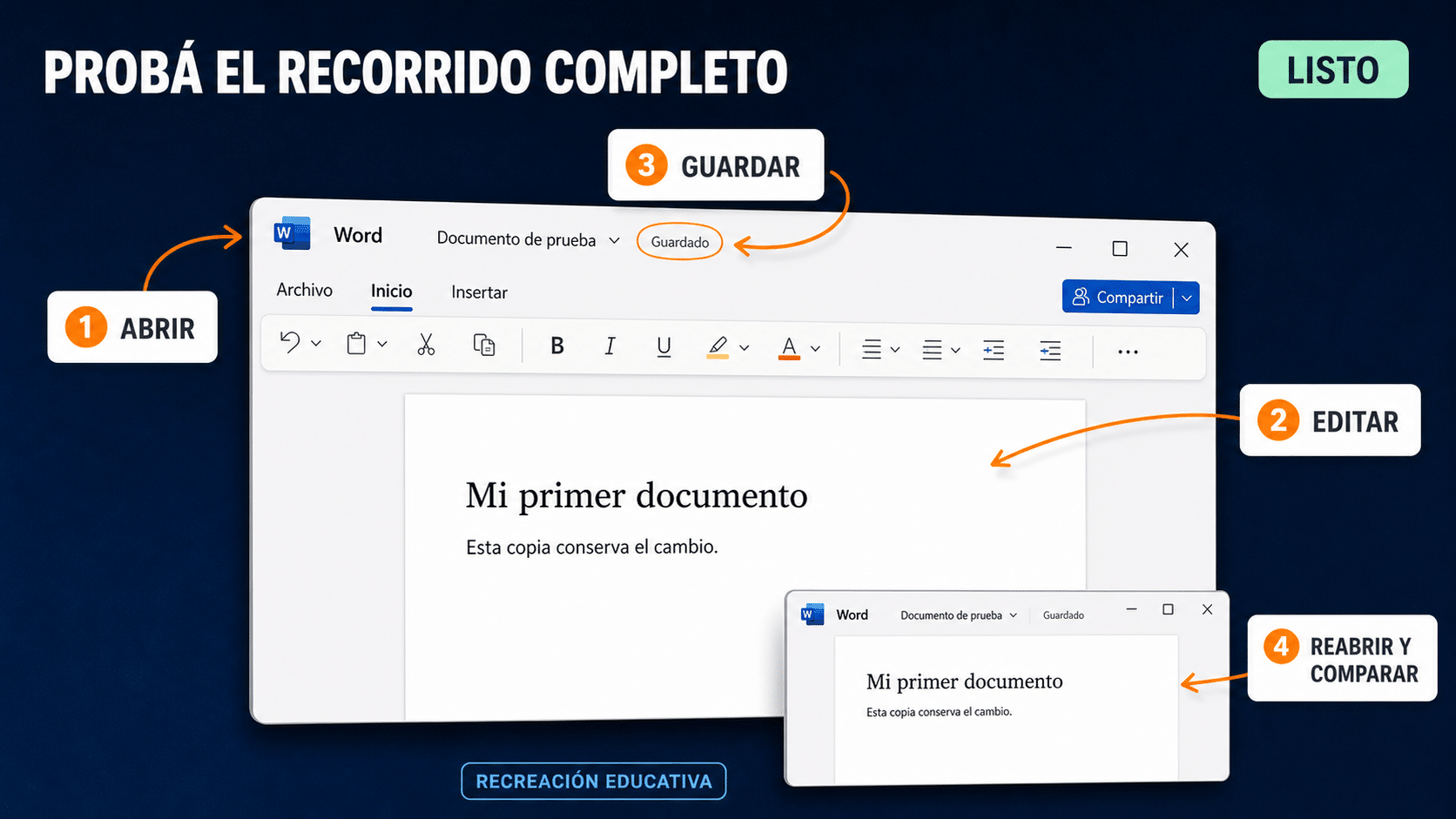 Verificación de Office en Linux: abrir, editar, guardar y reabrir los documentos