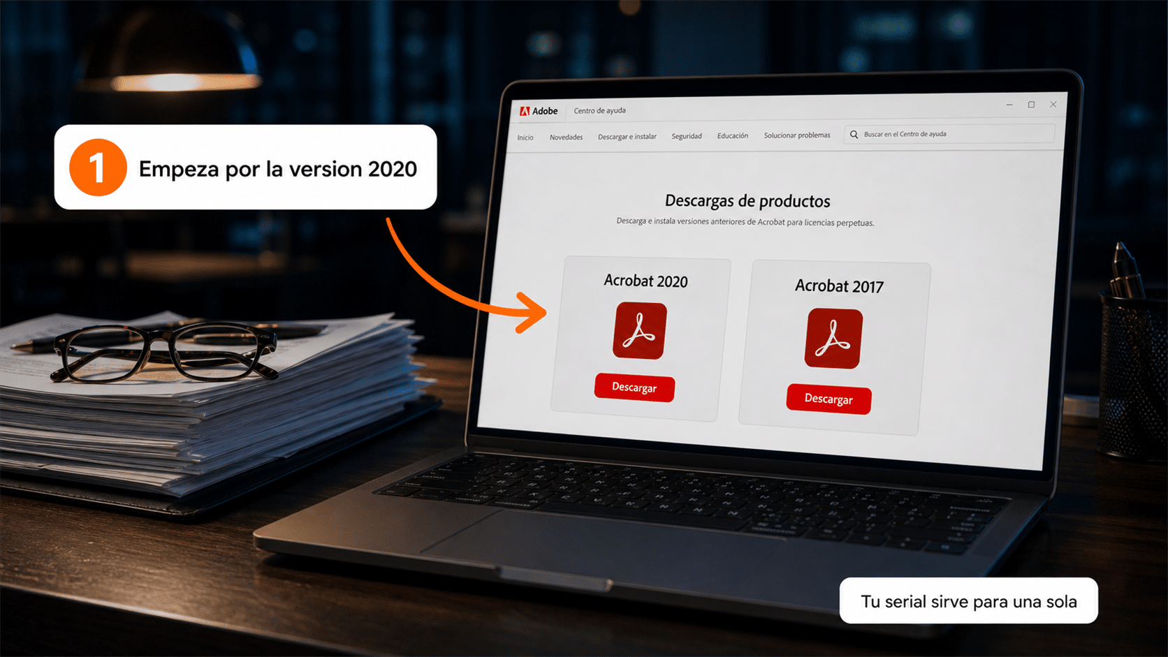 Descargas de Adobe con Acrobat 2020 y Acrobat 2017 para licencias perpetuas