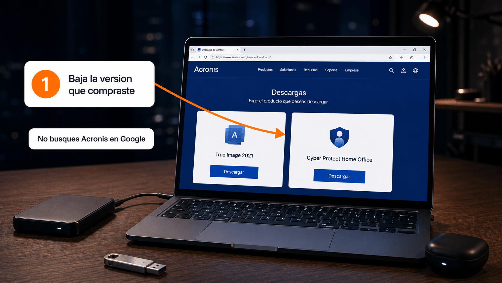 Descargas de Acronis con True Image 2021 y Cyber Protect Home Office