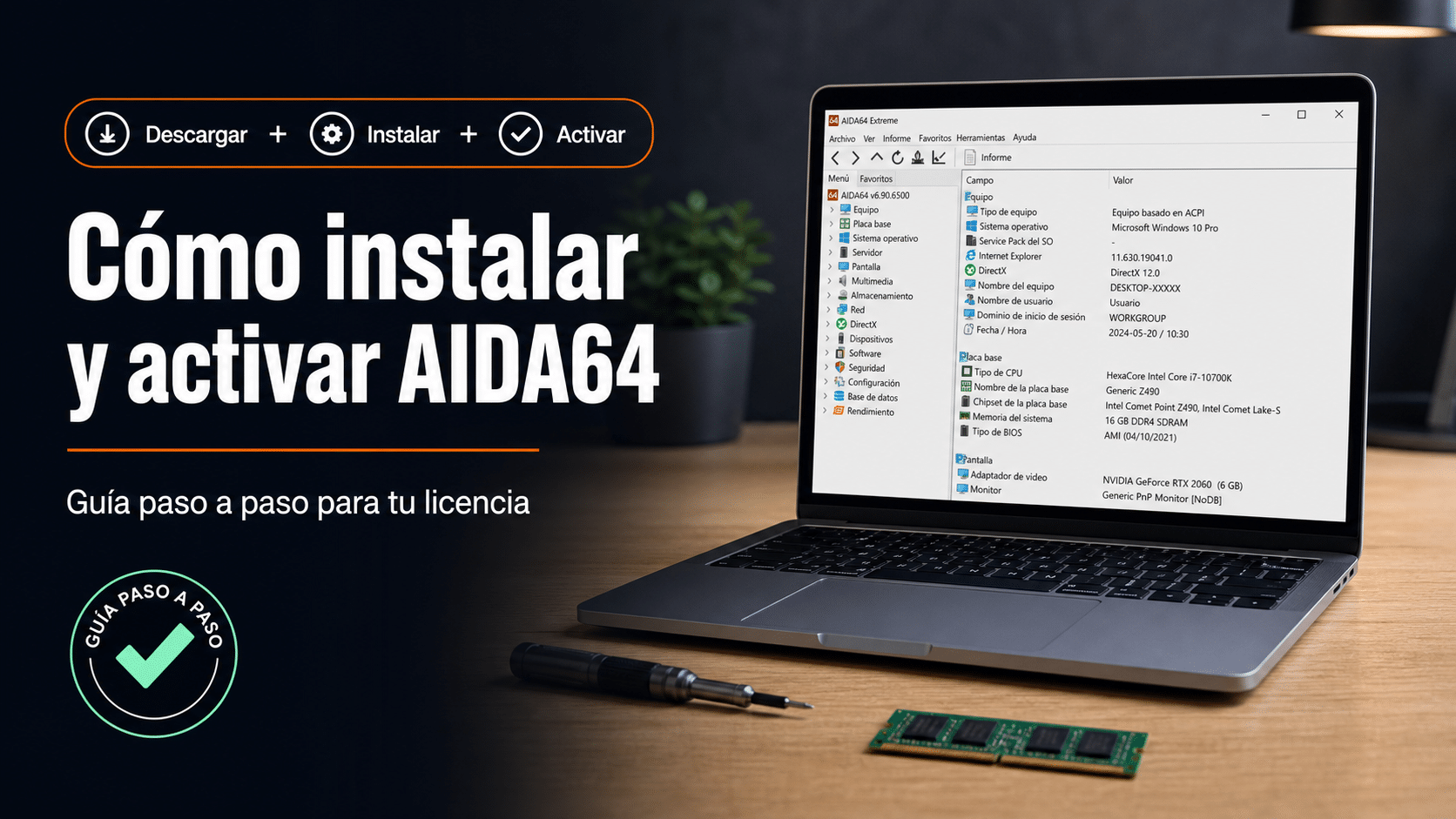 AIDA64: guía para instalar y activar tu licencia con la clave de producto en Windows
