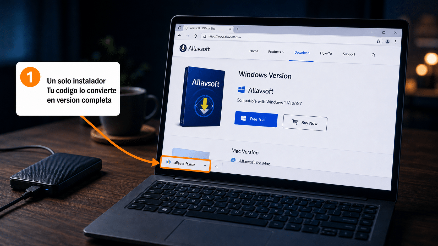 Descarga oficial del instalador de Allavsoft para Windows