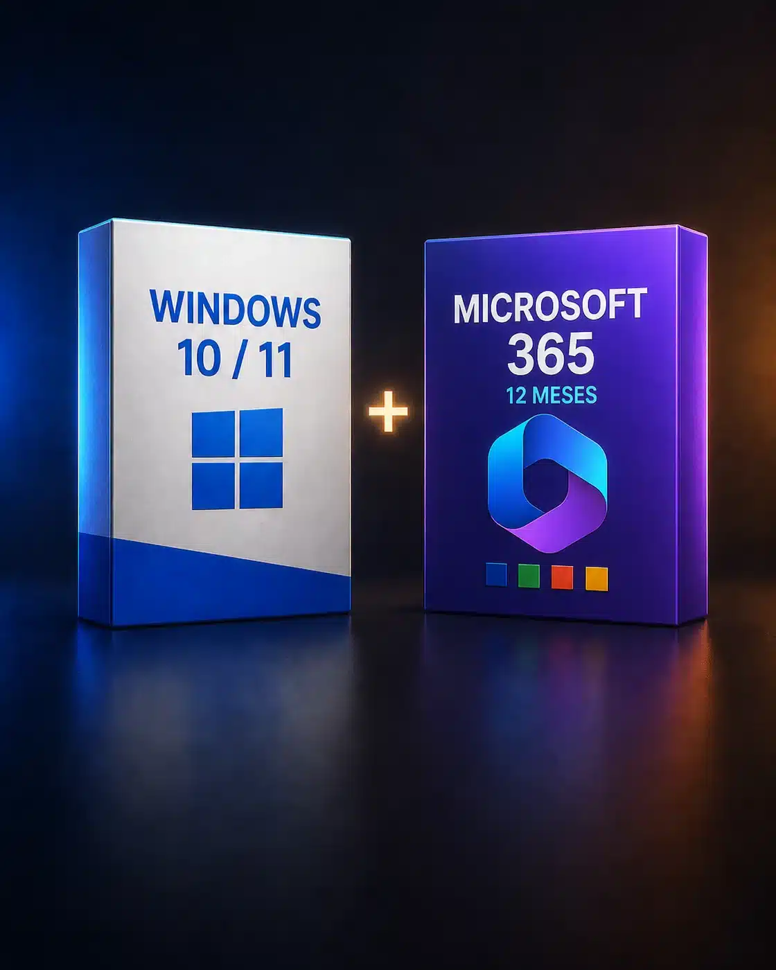 Combos de Windows 10 y Windows 11 con Microsoft 365 en cajas de igual tamaño