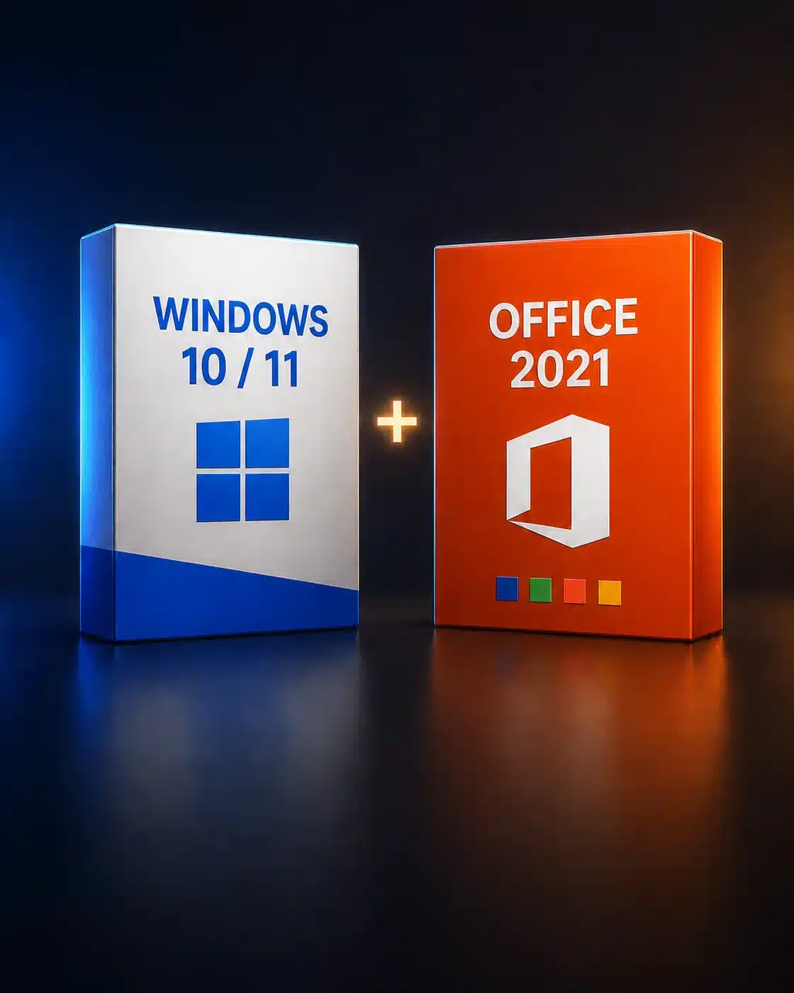 Combos de Windows 10 y Windows 11 con Office 2021 en cajas de igual tamaño