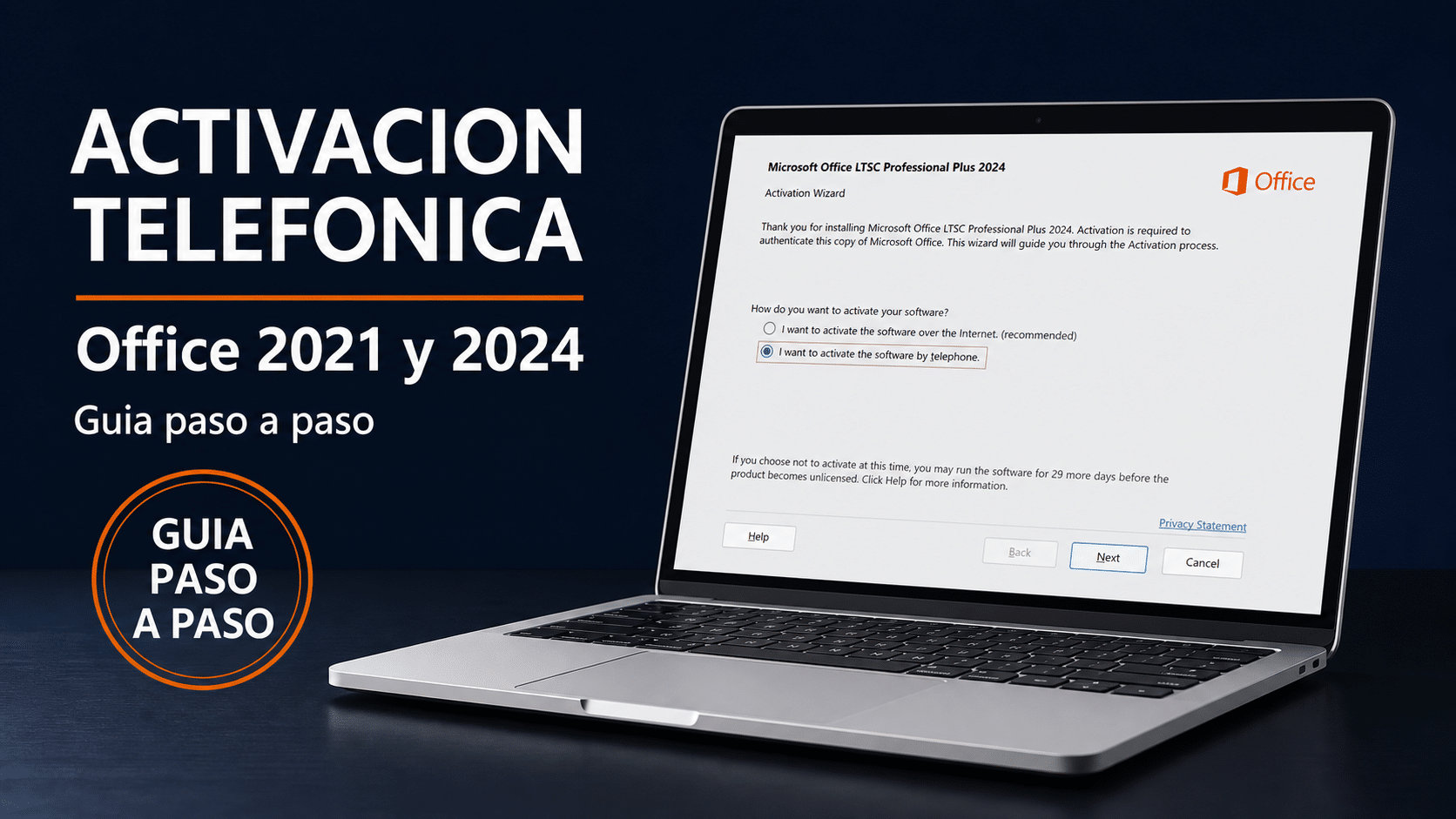 Cómo activar Office 2021 o 2024 por teléfono con el asistente oficial de Microsoft