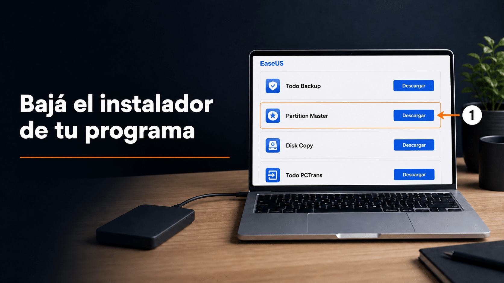 Descargas de EaseUS con Todo Backup, Partition Master, Disk Copy y Todo PCTrans