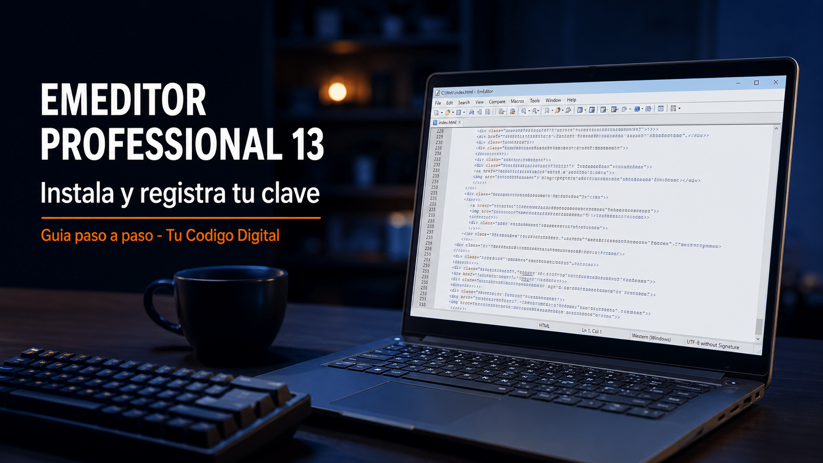EmEditor Professional 13: guía para instalarlo y registrar tu clave