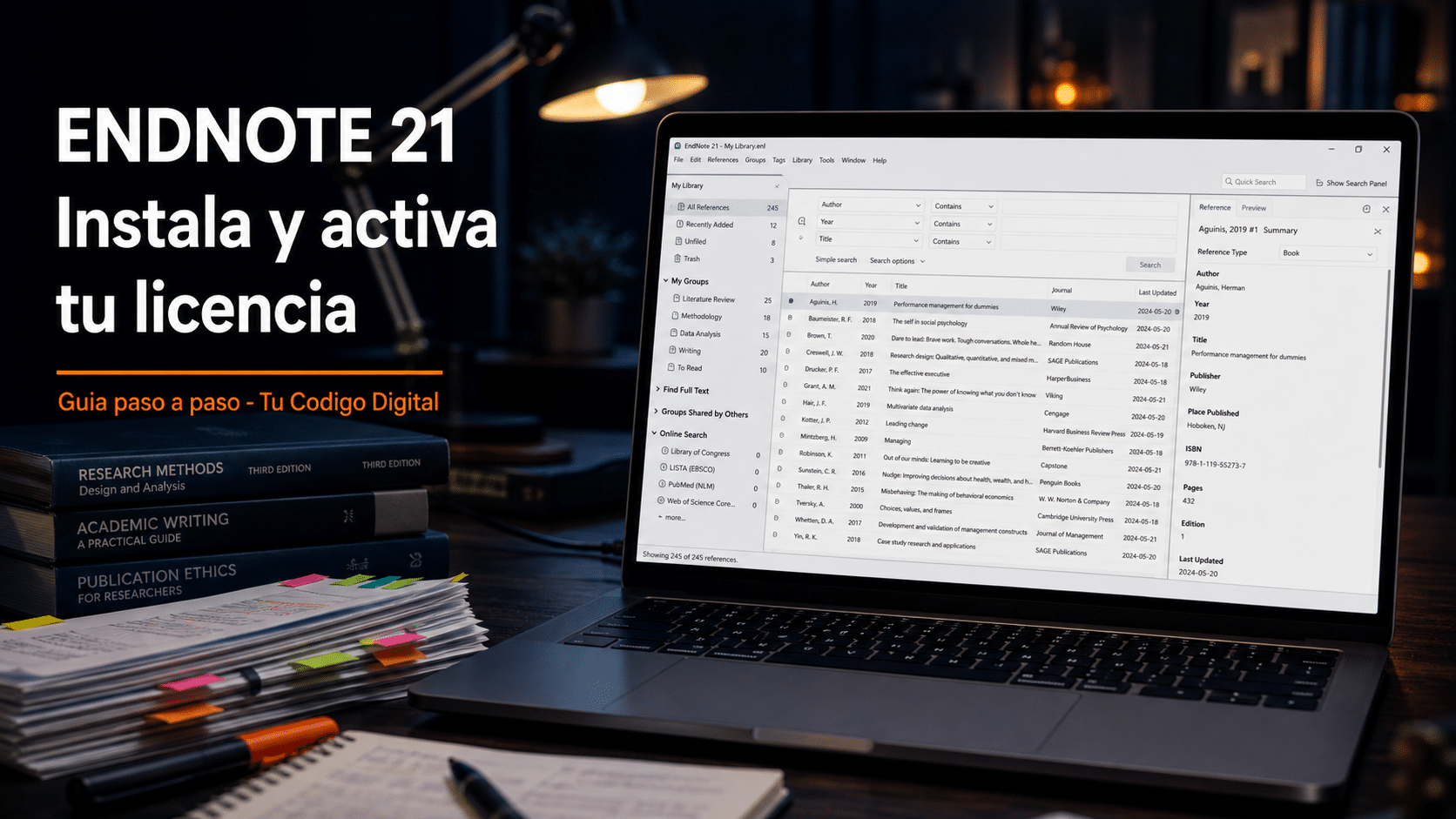 EndNote 21: guía para instalarlo y activar tu clave de producto