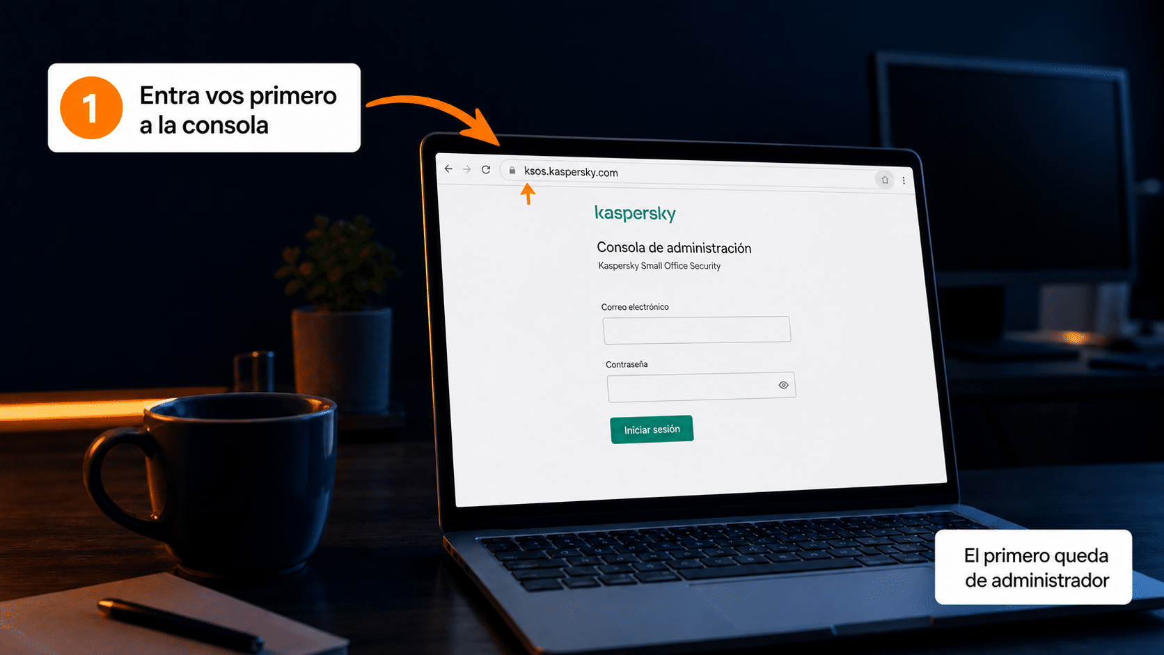 Inicio de sesión de la Consola de administración de Kaspersky Small Office Security